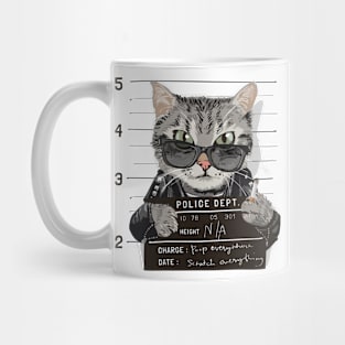 Arrested for Pooping Everywhere Cat Funny Mugshot Mug